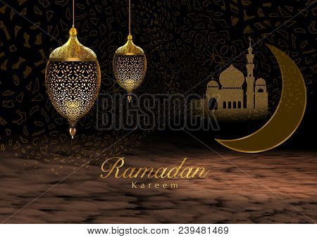 Greeting Card For Ramadan Month, The Month Of Fasting In Islam.