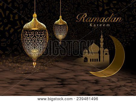Greeting Card For Ramadan Month, The Month Of Fasting In Islam.