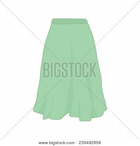 Green Pasterl Color Skirt Fashion Style Item Vector Illustration Graphic Design