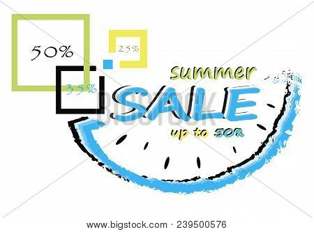 Summer Sale Banner Isolated On White Background. Summer Offer. Summer Sale. Design For Banner, Flyer