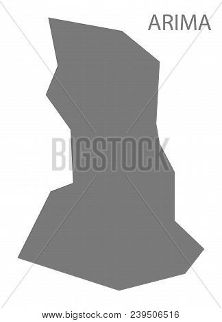 Arima Map Of Trinidad And Tobago Grey Illustration Shape