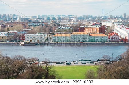 Embankment Of Neva River And Faculty Of Philology Of St. Petersburg State University.