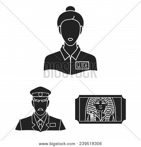 Museum And Gallery Black Icons In Set Collection For Design. Storage And Exhibition Of Showpiece Vec