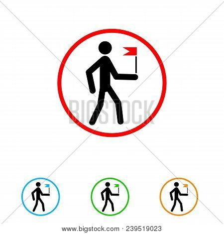 Guide Man Flag Vector Photo Free Trial Bigstock
