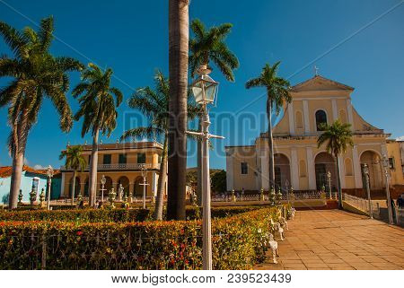 Trinidad, Cuba. Plaza Mayor And Church Of The Holy Trinity