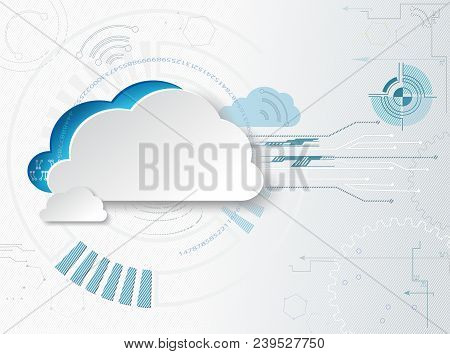 Web-based Cloud Technologies. Hitech Business Background Used Gradient