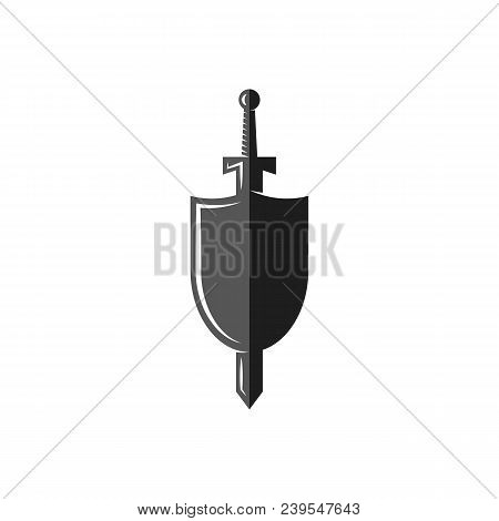 Shield And Sword Logo, Weapon Of The Medieval Knight, Historical Medieval Battles Tournament Emblem