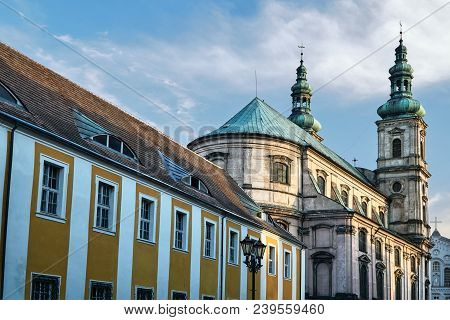 Belfries Of The Baroque Church Of The Jesuit Monastery In The City Of Nysa