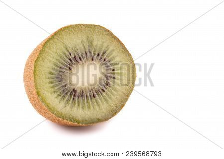 Kiwi Fruit Sliced Segments Isolated On White Background Cutout