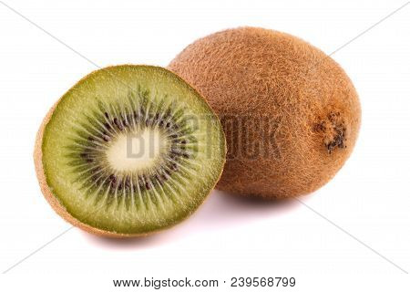 Kiwi fruits isolated on white background.