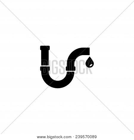 Pipe Bend. Flat Vector Icon. Simple Black Symbol On White Background