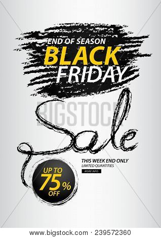 Black Friday Sale Banner, Discount, Promotion Poster, Advertisement, Marketing, Tags, Sticker, Bollo
