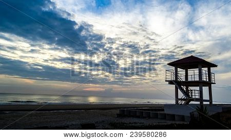Watch Tower In The Beach In Early Morning