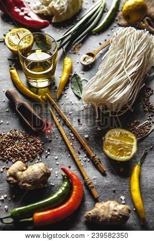 Hai Cuisine. Ingre Dients For Cooking Rice Noodles A