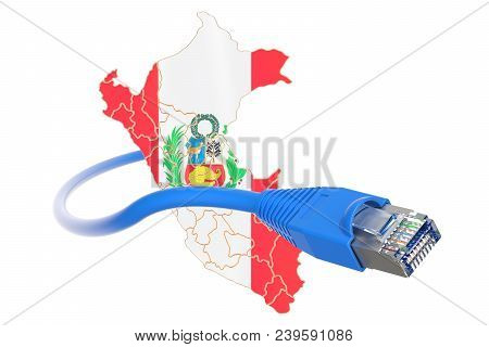 Internet Connection In Peru Concept. 3d Rendering Isolated On White Background