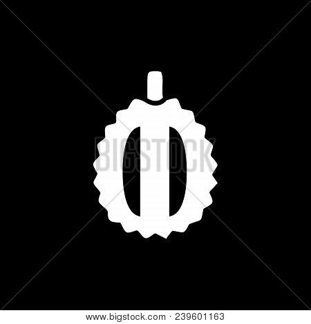 Jackfruit Icon. Silhouette Jackfruit Vector Icon For Web Design Isolated On Black Background