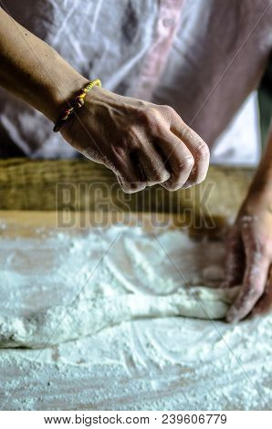Dough Dainted By The Woman On The Board