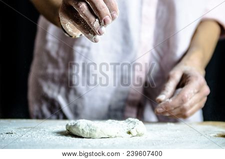 Dough Dainted By The Woman On The Board
