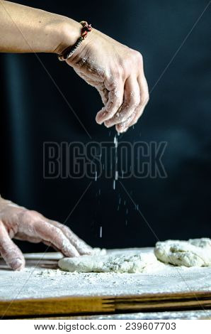 Dough Dainted By The Woman On The Board