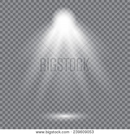 Realistic Led Lights From Projector. Bright Lighting With Spotlights. Photometric Effects With Trans