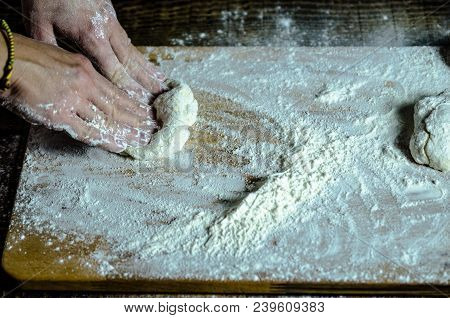 Dough Dainted By The Woman On The Board