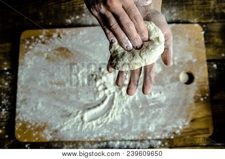 Dough Dainted By The Woman On The Board