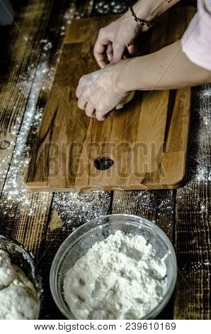 Dough Dainted By The Woman On The Board