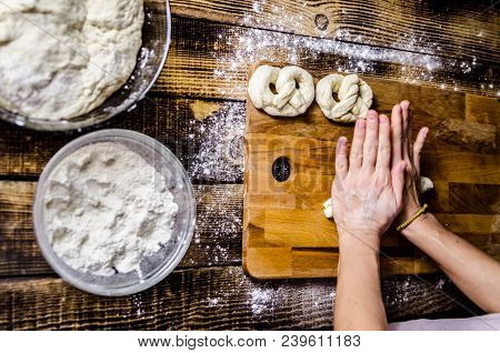Dough Dainted By The Woman On The Board