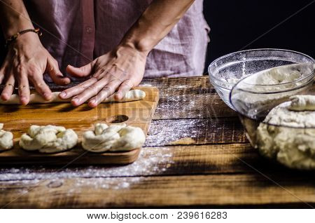 Dough Dainted By The Woman On The Board