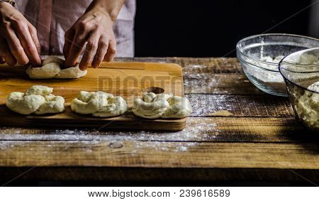 Dough Dainted By The Woman On The Board