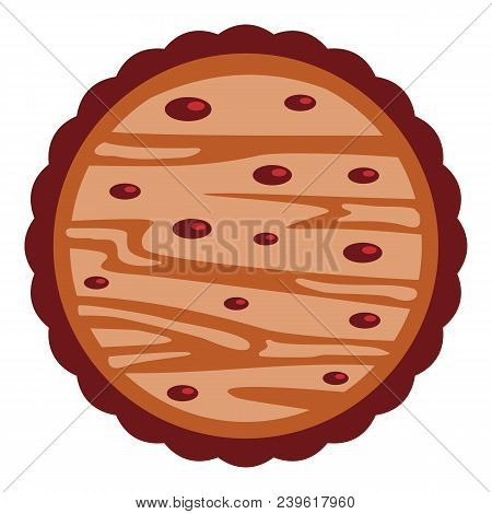 Biscuit With Drop Icon. Flat Illustration Of Biscuit With Drop Vector Icon For Web