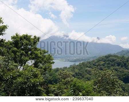 Lake Buyan, Caldera Lake At Bali. Beautiful Lake With Turquoise Water In The Mountains Of The Island