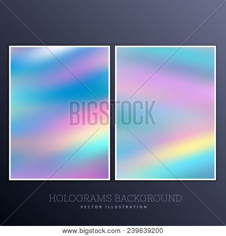 Ser Of Holographic Background With Vibrant Colors