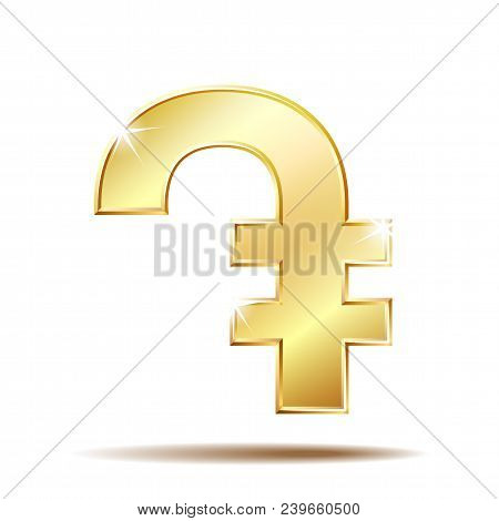 Armenian Dram Currency Symbol, Gold Money Sign Vector Illustration Isolated On White Background