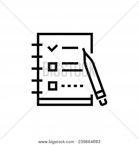 Check List - Line Design Single Isolated Icon On White Background. High Quality Minimalistic Black P