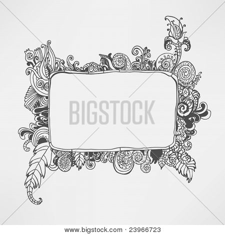 cornice floreale disegnata a mano