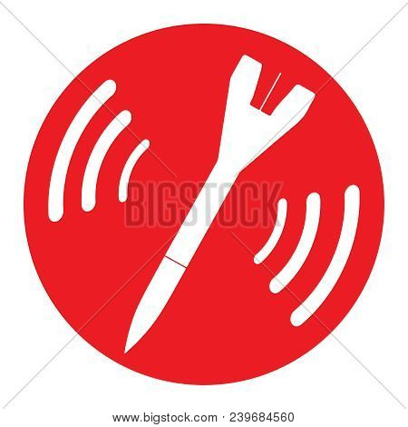 Icon Bomb Attention Red Round Icon With One White Falling Rocket Inside Do Not Use Nuclear Weapons E