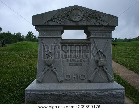Union Army Of The Tennessee The American Civil War 32nd Ohio Infantry Memorial Marker, Vicksburg Nat