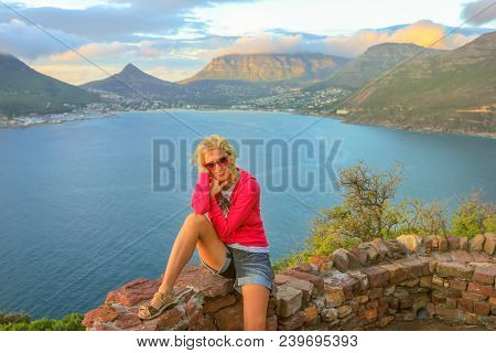 Tourist Woman In Hout Bay