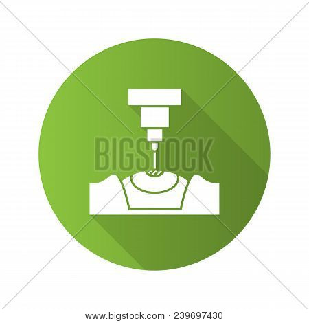 Laser Eye Surgery Flat Design Long Shadow Glyph Icon. Medical Ophthalmology. Laser Vision Correction