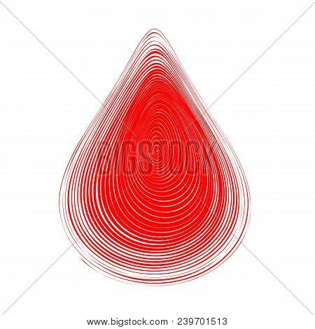 Vector Illustration Of Abstract Red Blood Drop.