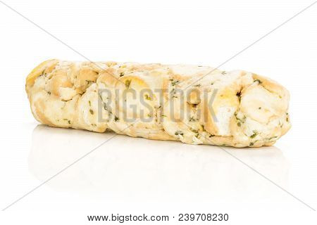 One Calsbad Bread Dumpling Isolated On White Background Whole Fresh Steamed
