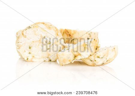 Calsbad Bread Dumpling Slices Stack Isolated On White Background Fresh Steamed
