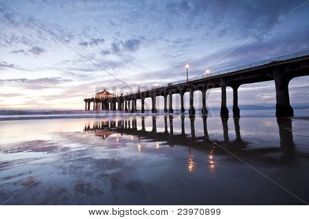 Manhattan Beach Pier blå time