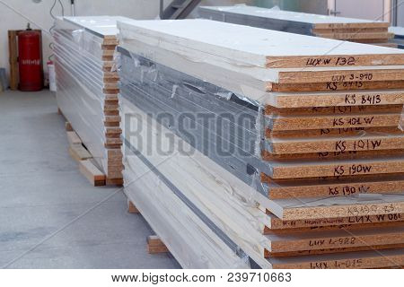 Mdf, Particle Board. Wood Panels Of Different Thicknesses And Colors. Furniture Fittings For Furnitu
