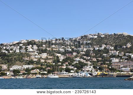 Maritime View Of Roses, Costa Brava, Girona Province, Catalonia, Spain