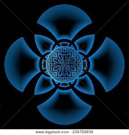 Bright Abstract Fractal Blue Magic Ball Of Fantasy, Fractal Magic Ball Fantasy