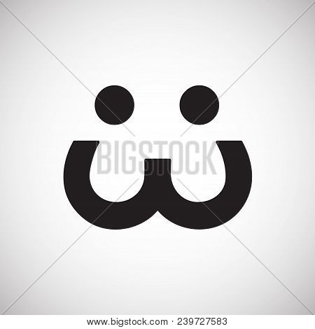 Cunning Emoji. Funny Face. Cute Sticker Isolated On Wite Background