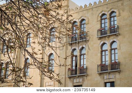 Center Of Beirut, Capital Of Lebanon, Tree And Classical Architecture And Characteristic Of The Coun