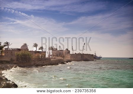 Sidon, Lebanon, April 04 - 2017: View Of The Sea From The Historic City Of Sidon In Lebanon, City Th